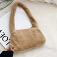 thumbnail image 1 of Fashion Women Cow Print Mini Shoulder Bags Female Winter Plush Underarm Bags Leopard Zebra Pattern Fluffy Tote Bags Small Purses Brown D 26x14x3CM, 1 of 6