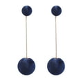 thumbnail image 1 of Fashion Women Double Faux Fur Ball Long Dangle Earrings Banquet Jewelry Gift, 1 of 8