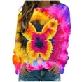 thumbnail image 1 of Fashion Women Easter Printed Round Neck Long Sleeve T-Shirt Printing Sweatshirt Blouse Tops, 1 of 5