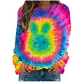 thumbnail image 1 of Fashion Women Easter Printed Round Neck Long Sleeve T-Shirt Printing Sweatshirt Blouse Tops, 1 of 5