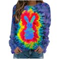 thumbnail image 1 of Fashion Women Easter Printed Round Neck Long Sleeve T-Shirt Printing Sweatshirt Blouse Tops, 1 of 5