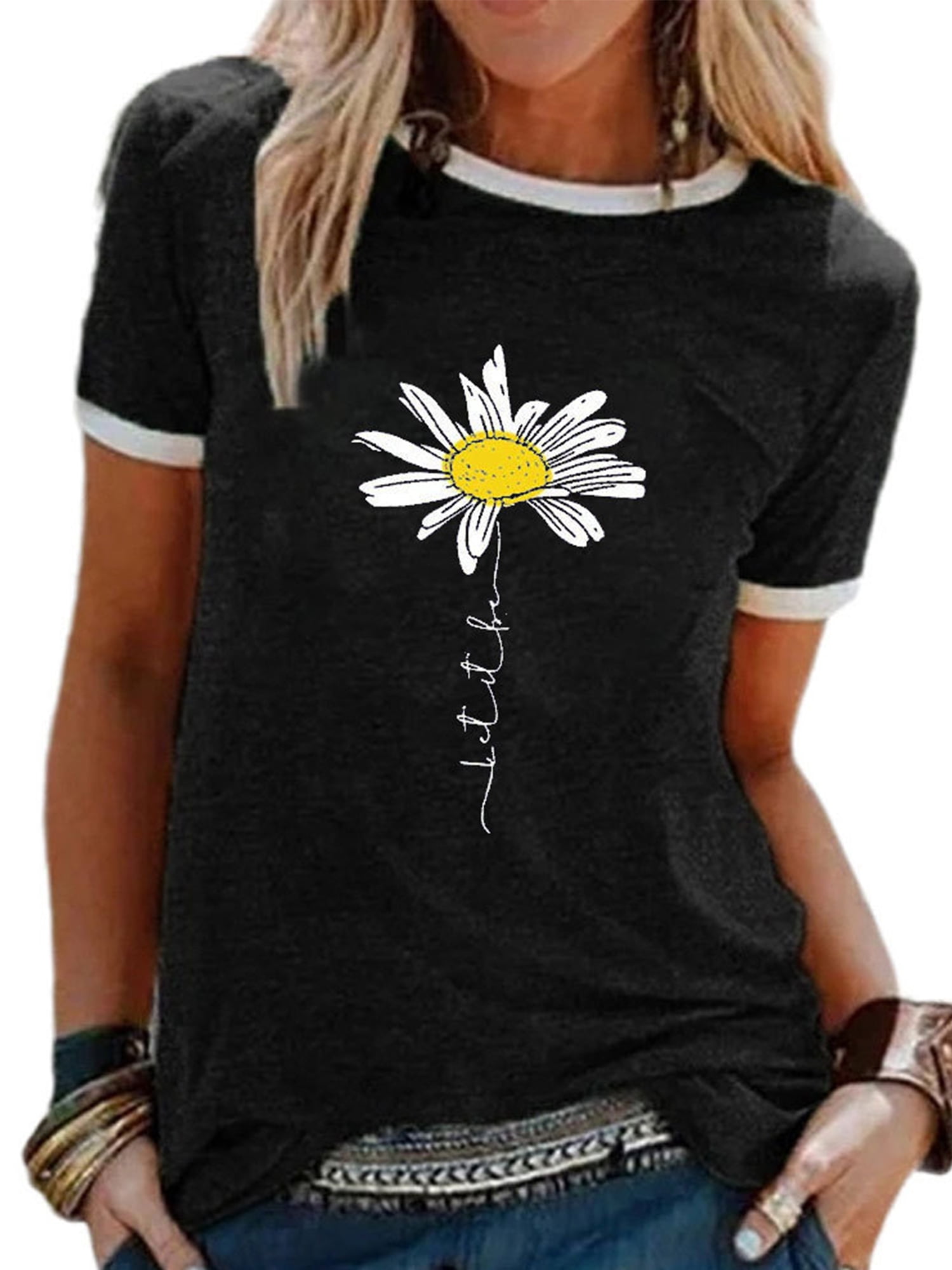 Women Floral Printing T-Shirts newest Summer