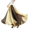 thumbnail image 1 of Fashion Women Full Circle Skirt Flowing Color Matching Chiffon Bohomian Skirt Vacation Holiday Female Dailywear, 1 of 5