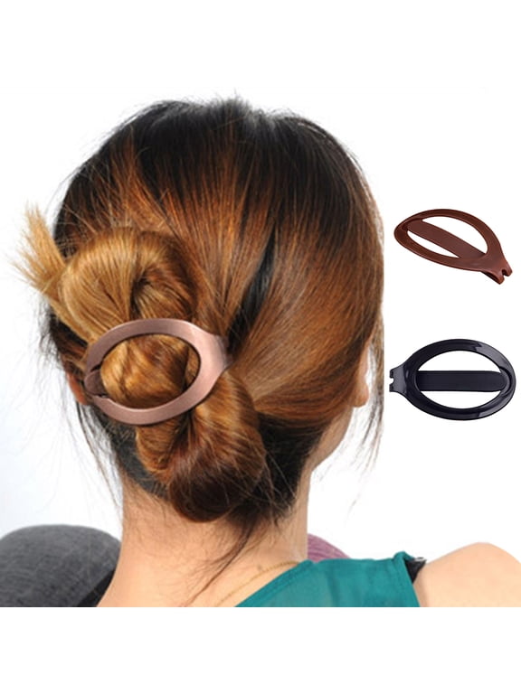 Fashion Women Girls Soft Plastic Hair Updo Clip Bun Maker Barrette Styling Tool