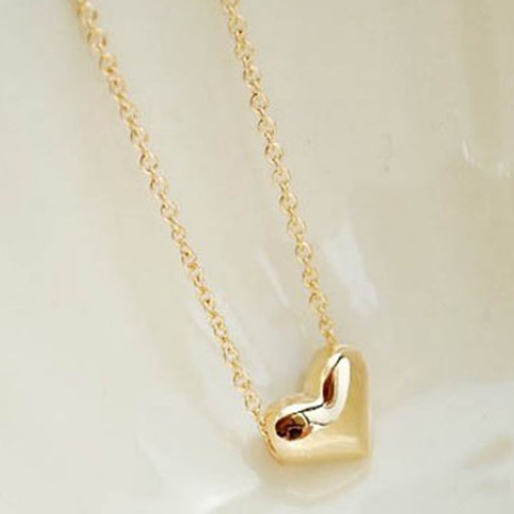Fashion Women Gold Heart Bib Statement Chain Pendant Necklace Jewelry