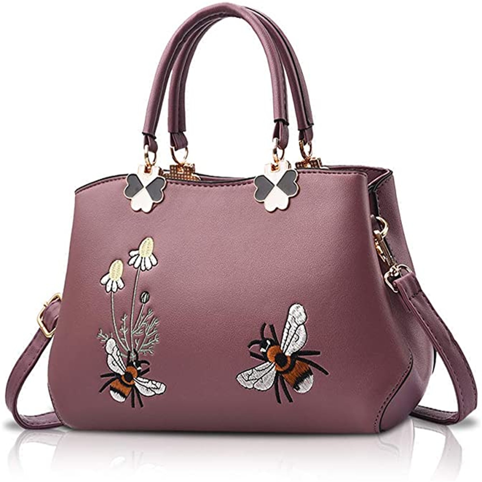 Fashion Women Handbags Embroidered Handbag New Look Cross Body Bags for Ladies Satchel Shoulder Bags Violet