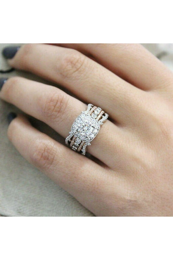 Fashion Women Infinity 925 Silver White Sapphire Wedding Rings