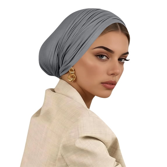 Fashion Women Inner Non-Slip Hijab Tube Instant Turban Plain Cotton Scarf Head Wrap Lightweight Hat Solid Color Elastic Bonnet Inner Cap
