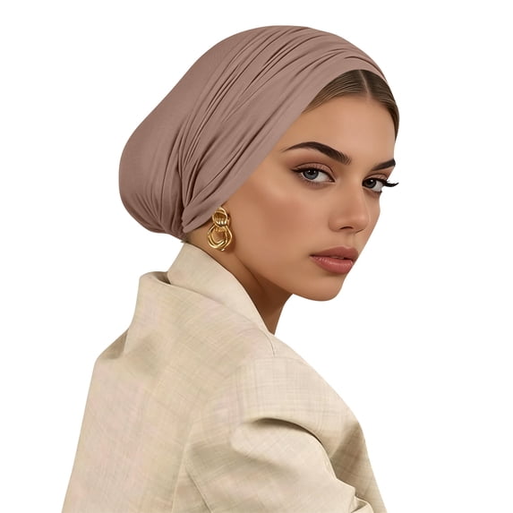 Fashion Women Inner Non-Slip Hijab Tube Instant Turban Plain Cotton Scarf Head Wrap Lightweight Hat Solid Color Elastic Bonnet Inner Cap