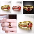 thumbnail image 1 of Fashion Women Jewelry Ring Rose Gold/Yellow Gold Filled Ring 2 Carat Cubic Zirconia Band Ring, 1 of 2