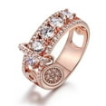 thumbnail image 1 of Fashion Women Large Zircon Disc Copper Ring, 1 of 2
