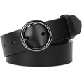 thumbnail image 1 of Fashion Women Leather Belt for Dresses Jeans Pants With Classic Round Buckle, 1 of 6
