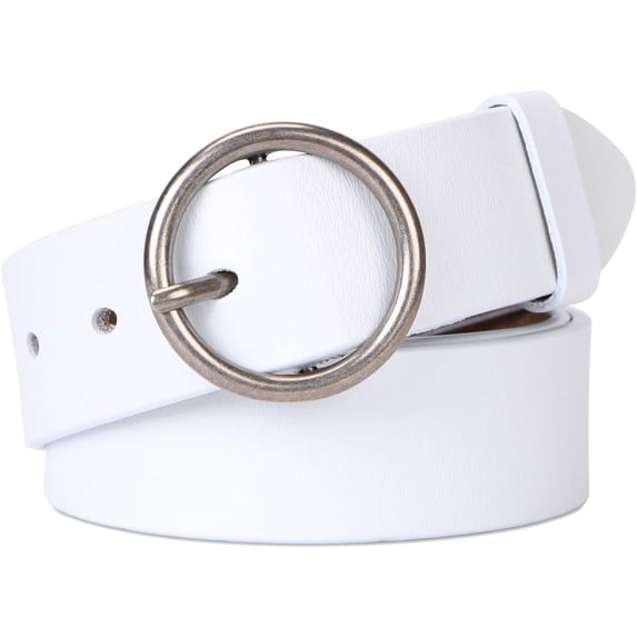 Fashion Women Leather Belt for Dresses Jeans Pants With Classic Round Buckle