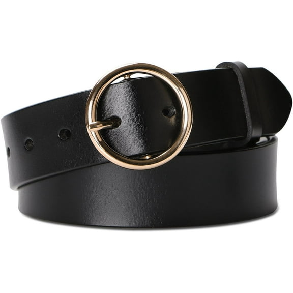Fashion Women Leather Belt for Dresses Jeans Pants With Classic Round Buckle