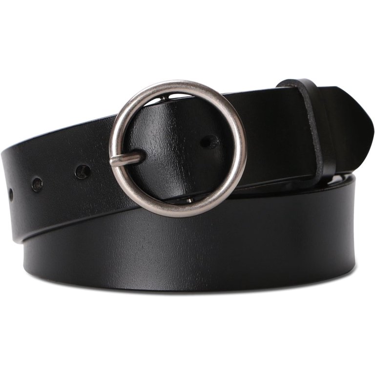 Women\'s Classic Round Buckle Leather Belt For Jeans Dresses Fashion Women Leather Belt for Dresses Jeans Pants With  main image 2
