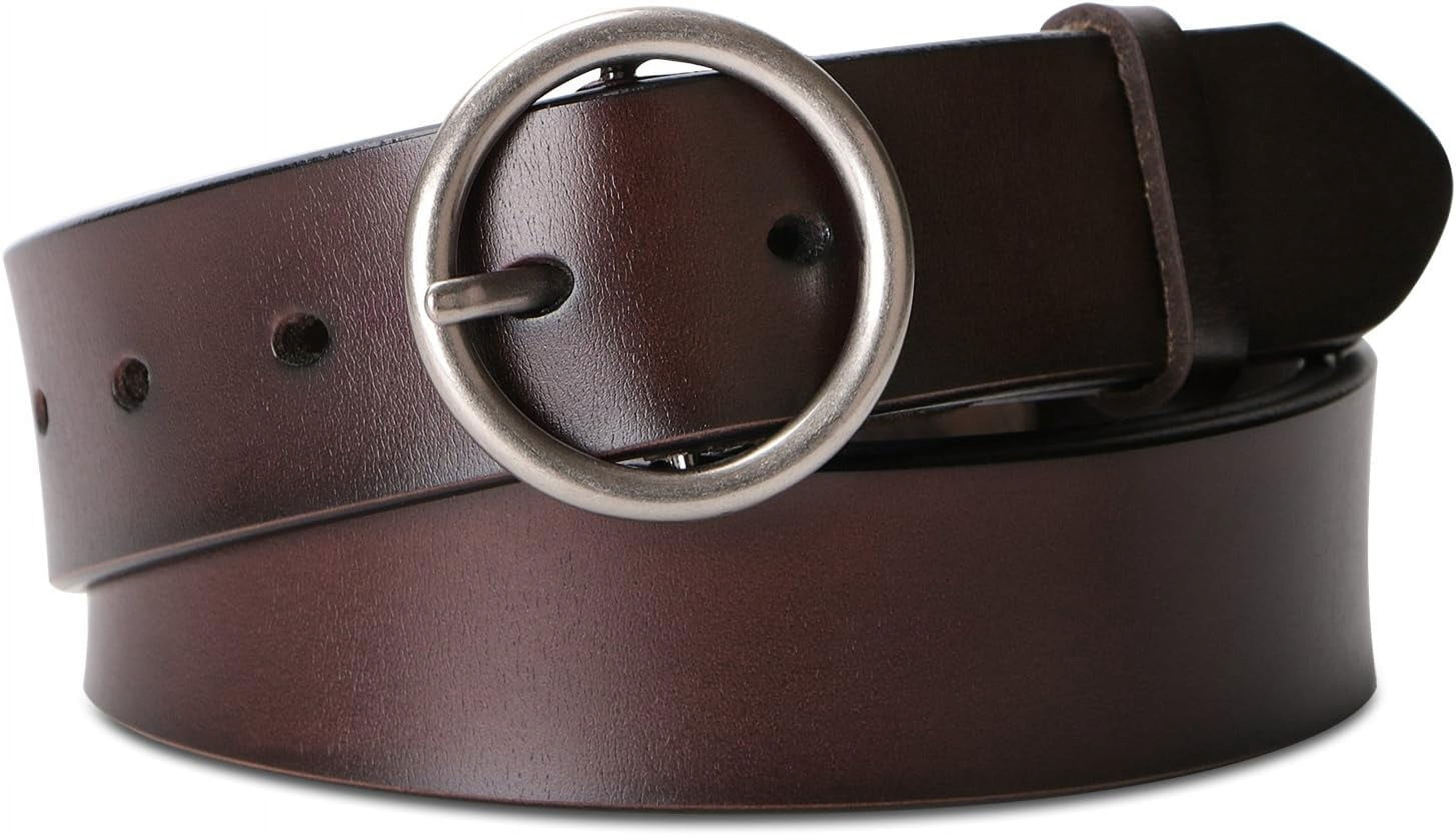 SUOSDEY Women Leather Belt for Dresses Jeans Pants With Classic Round Buckle SUOSDEY Women main image 3