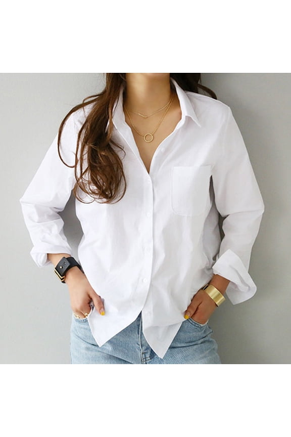 Fashion Women Long Sleeve Solid Turn-down Collar Casual Tops Button Shirts Cardigans for Women 3x 4x Sweaters for Women plus Size Tan Open Sweater Long Cardigans for Women Warm Summer Light Weight