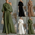 thumbnail image 1 of Idoravan 2 piece sets for women going out Fashion Women One Shoulder Short Sleeve And Long Pants Solid Casual 2PC Sets, 1 of 6