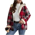 thumbnail image 1 of Fashion Women Oversized Zip Solid Casual Plaid Coat Long Sleeve Hooded Casual Outwear Jackets Pockets Tops Outfits Basic Fall Clothes Winter Clothing, 1 of 6