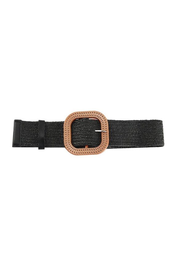 Fashion Women PP Straw Belt Bohemian Wide Elastic Waist Belt Braided Waistbelt Summer Casual Cloth Waistbelt Apparel Accessories