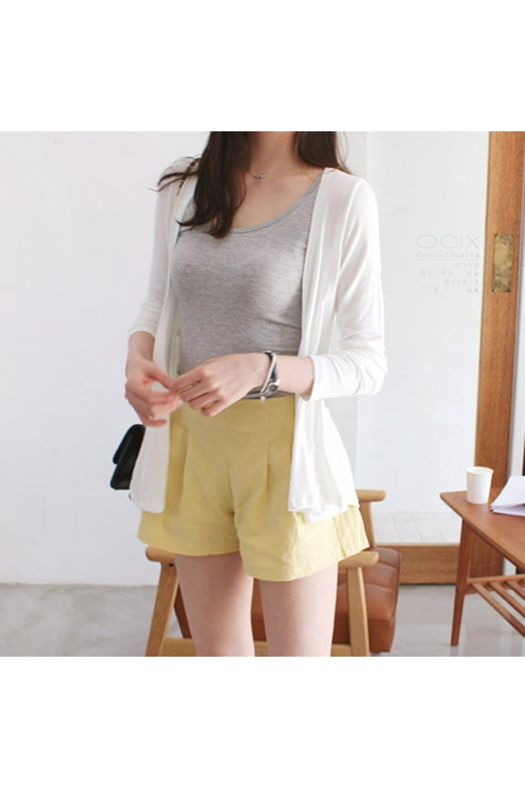 Fashion Women Pure Color Shirt Cardigan Long Sleeve Leisure Thin Coat Lace Cardigans for Women Summer Linen Cardigan for Women Womens Dusters And Kimonos Female Sweaters And Cardigans Women's Cardigan