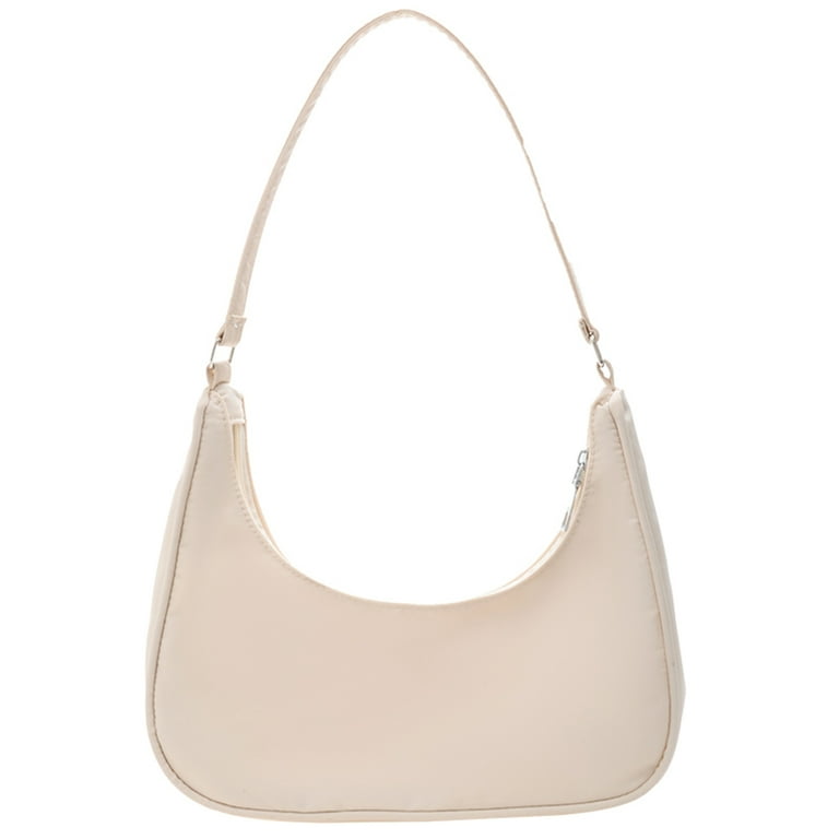 Fashion Women Pure Color Underarm Hobos Bags Top handle Handbag Beige Shoulder Bags for Women