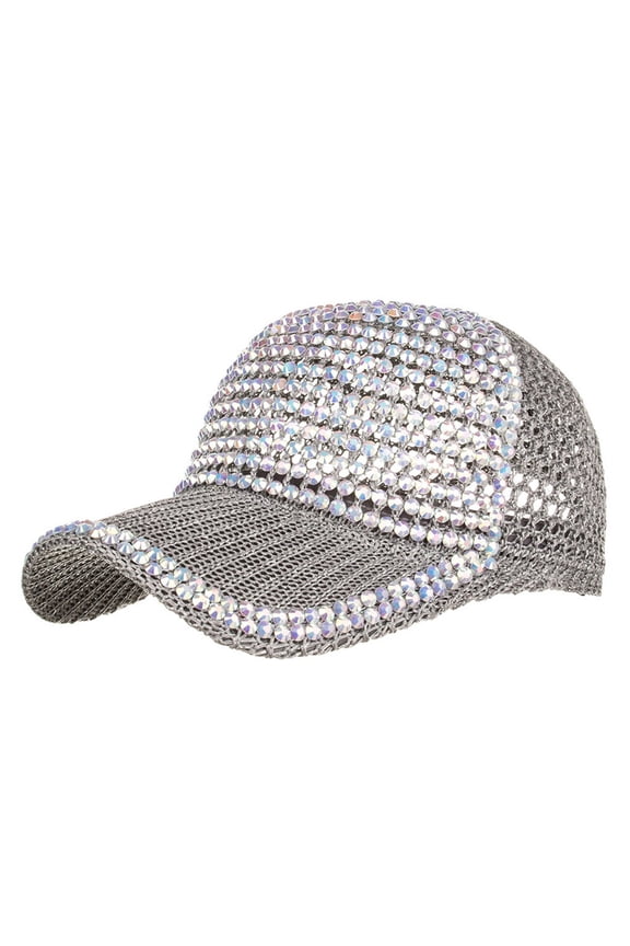 Fashion Women Rhinestones Beach Adjustable Baseball Cap Hop Hat Sun Hat Crop Production Hat One Size