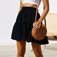 Fashion Women Sexy Casual Solid Ruffles ALine Pleated Lace Up Short