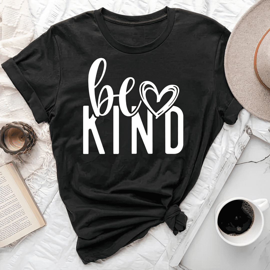 DANVOUY Women's 'Be Kind' Graphic T-Shirt - Casual Short Sleeve Tee, Soft Cotton, Inspirational - View #7