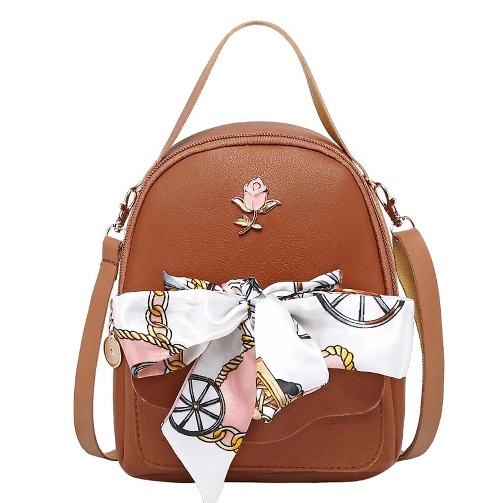 Small Ladies Embossed Leather Backpack Purse Rucksack Cross Shoulder B –  igemstonejewelry
