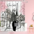 thumbnail image 1 of Fashion Women Shower Curtain Set Paris Eiffel Tower Shower Curtain Decor for Girls 72x72Ines Waterproof Polyester Fabric Shower Curtain with 12 Hooks (Paris), 1 of 5