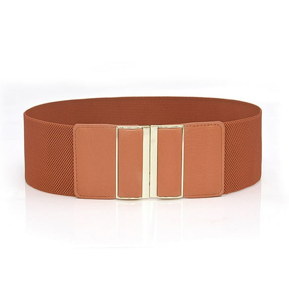 Fashion Women Simple Wide Elastic Belts Waist Belts Waist Strap Decorative Waistband CAMEL