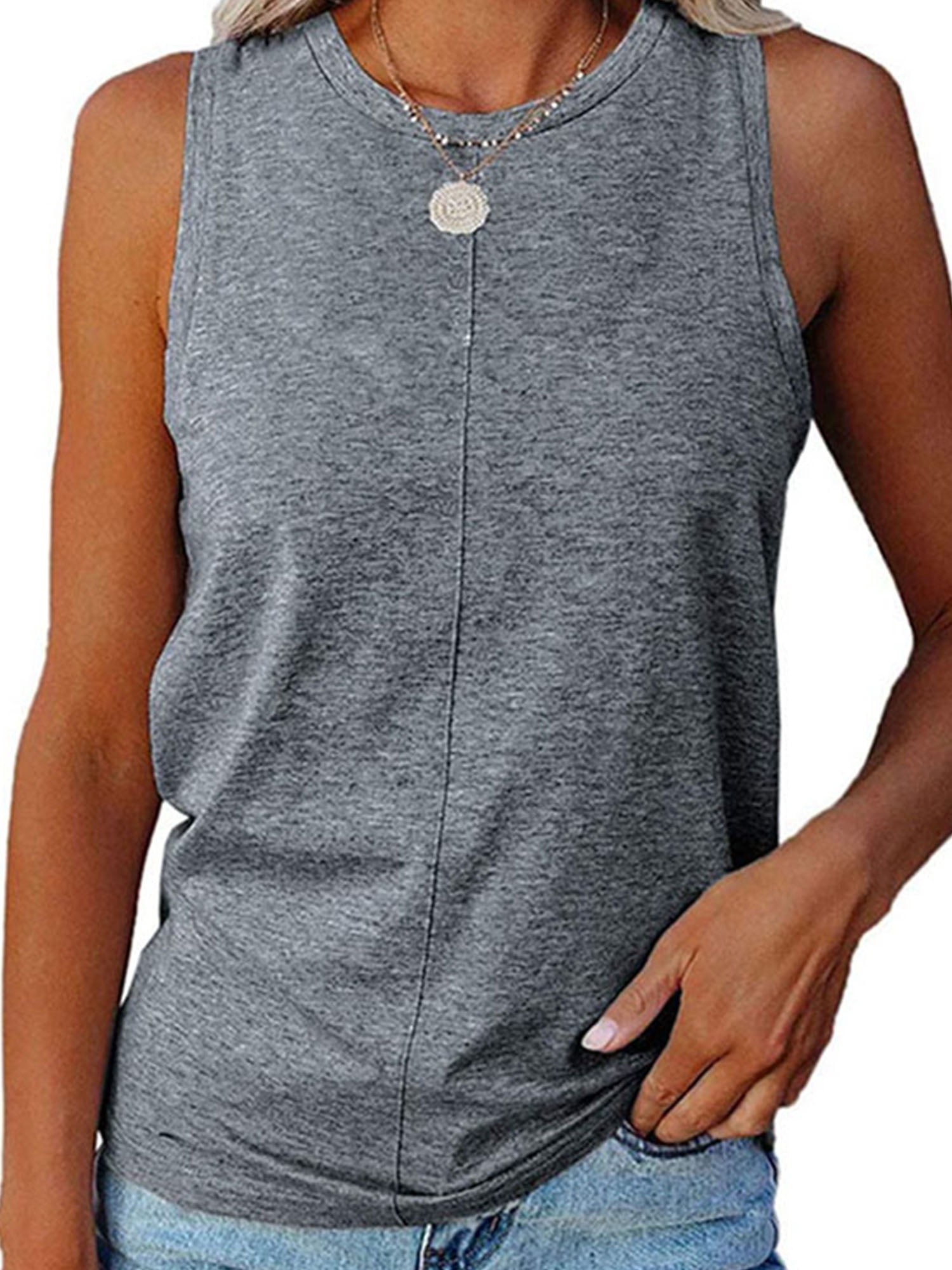 Fashion Women Sleeveless T Shirts Summer Beach Tank Tops Vest Ladies ...