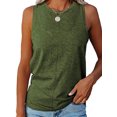 thumbnail image 1 of Fashion Women Sleeveless T Shirts Summer Beach Tank Tops Vest Ladies Loose Kaftan Tunic Blouse PLus Size Green S, 1 of 2