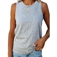 thumbnail image 1 of Fashion Women Sleeveless T Shirts Summer Beach Tank Tops Vest Ladies Loose Kaftan Tunic Blouse PLus Size Light Gray M, 1 of 6
