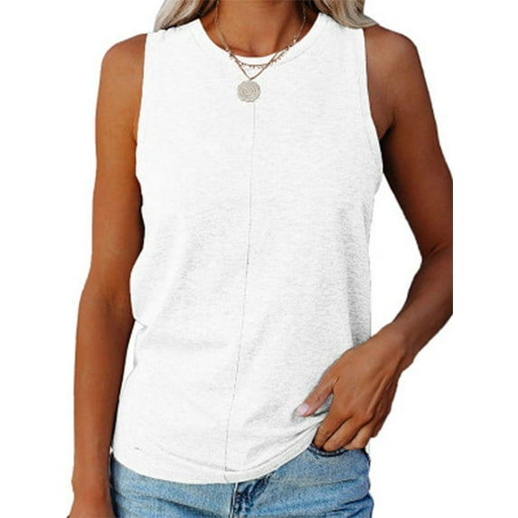 Fashion Women Sleeveless T Shirts Summer Beach Tank Tops Vest Ladies Loose Kaftan Tunic Blouse PLus Size White 4XL