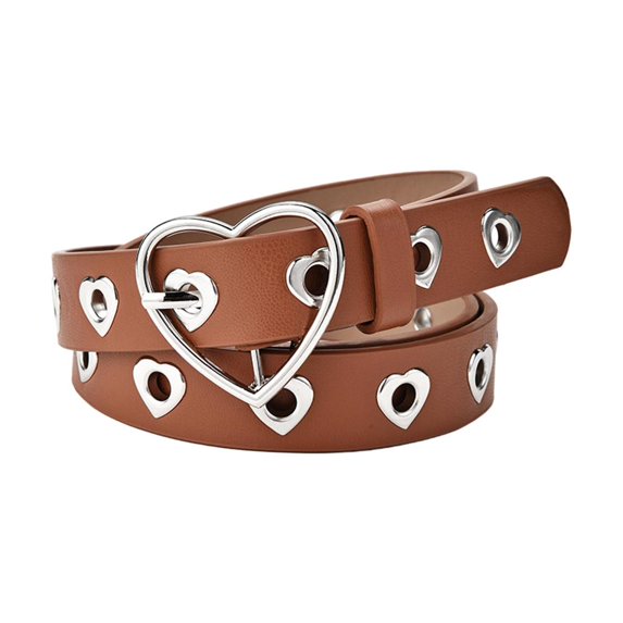Fashion Women Soft PU Leather Waistbands All-Match Metal Pin Buckle Belt for Casual Pants Party Dress - Camel, 106x2.3cm
