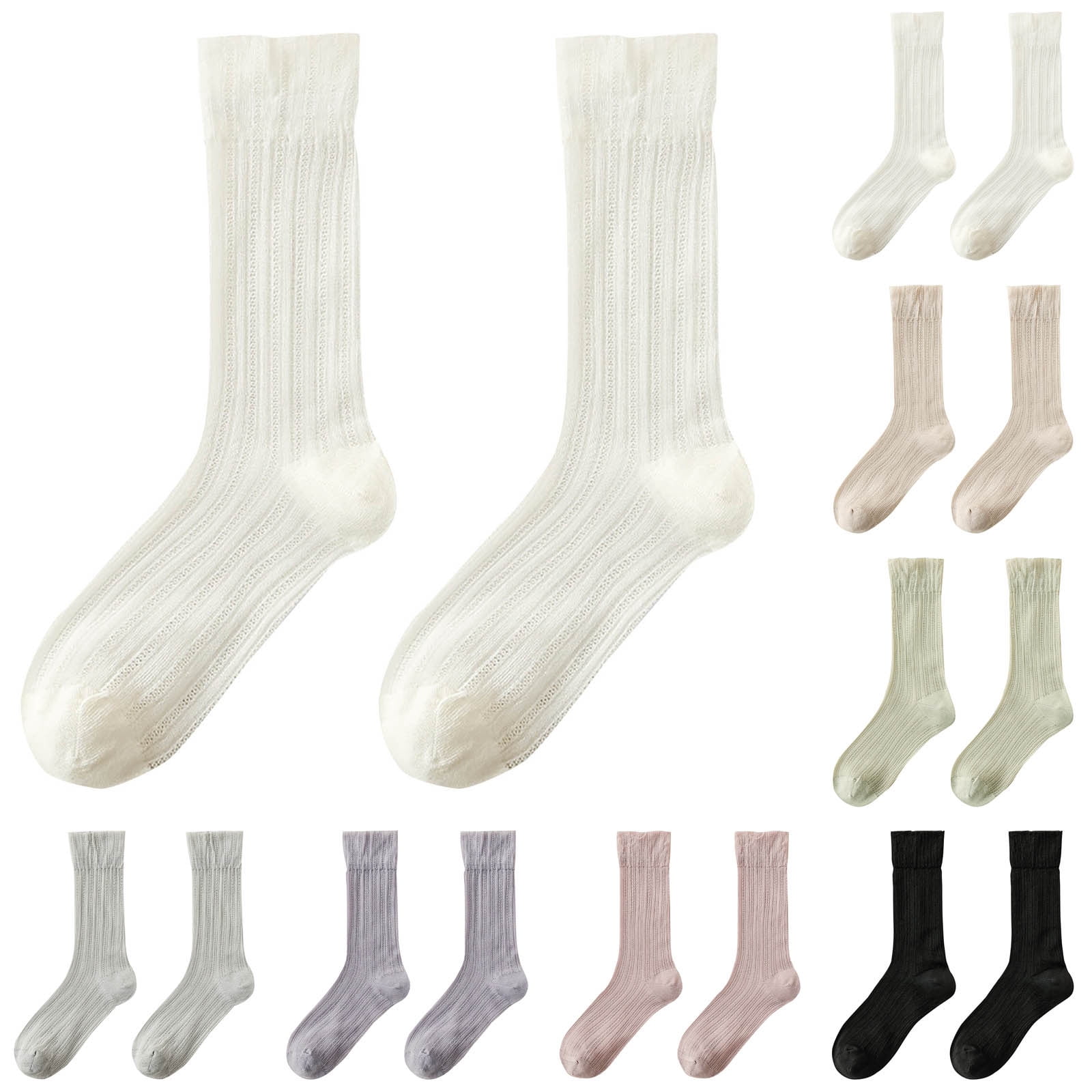 Solidification Ice Fashion Women Solid Color Light And Thin Ice Silk Pile Socks Sweat ...