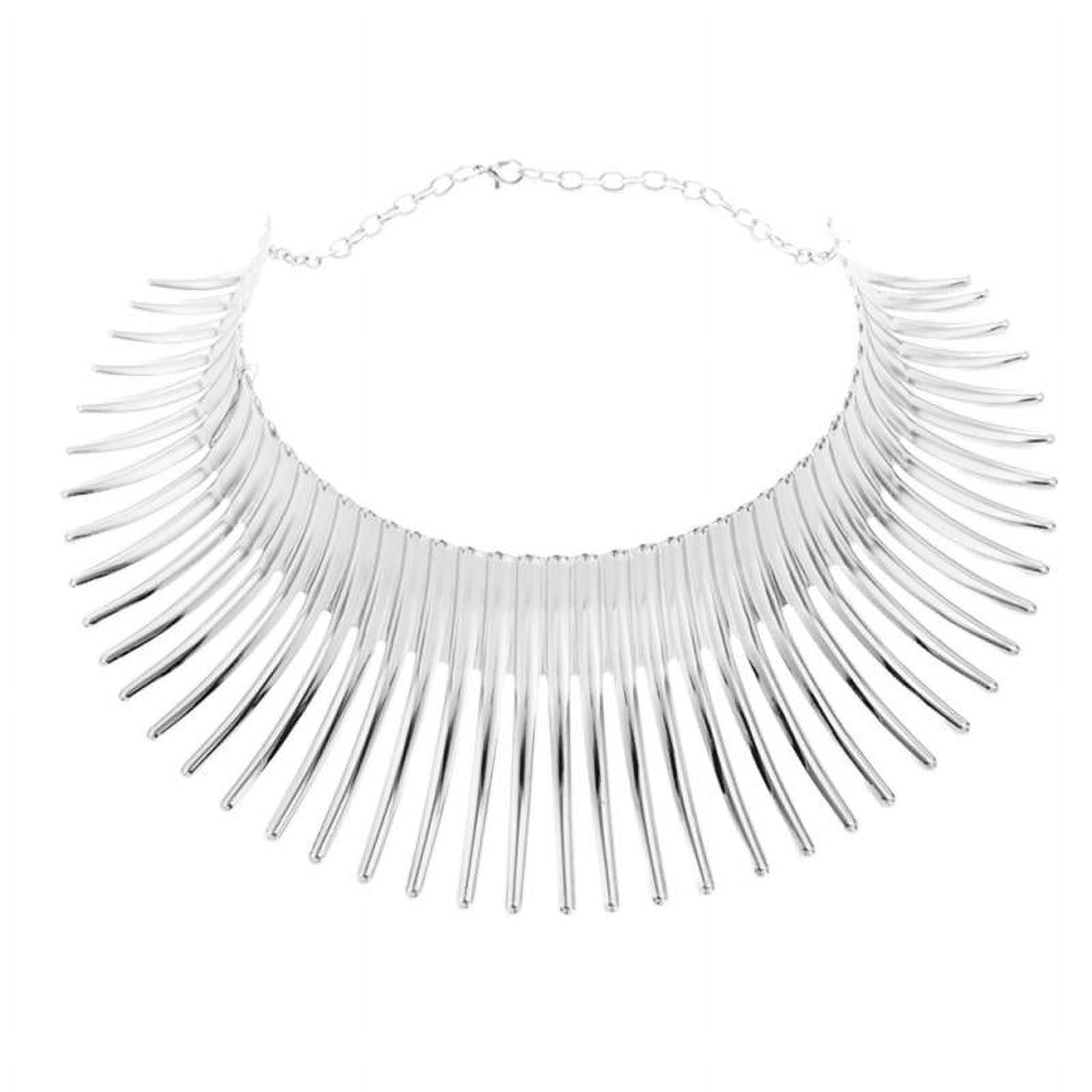 Metal shop bib necklace