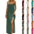 thumbnail image 1 of Fashion Women Summer Round-Neck Casual Solid Sleeveless Sleepshirts Sling Backless Dress Beach Dresses For Women Casual Fashion Sundresses Gifts, 1 of 7