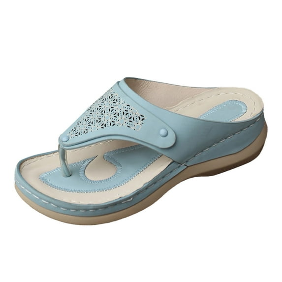Fashion Women Summer Solid Wedges Breathable On Open Toe Sandals Comfortable Beach Shoes Slippers Sandals Womens Dressy Earth Spirit Sandals for Women Size 91/2 Memory Foam Sandals for Women Size