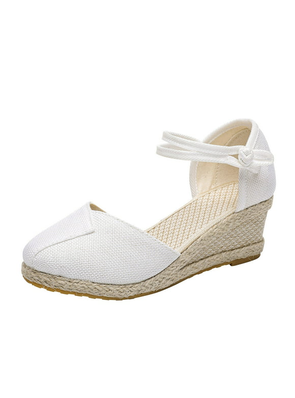 Fashion Women Summer Weave Comfortable Wedges Shoes Beach Round Toe Breathable Sandals Earth Spirit Sandals for Women Size 91/2 Platform Wedge Sandals for Women