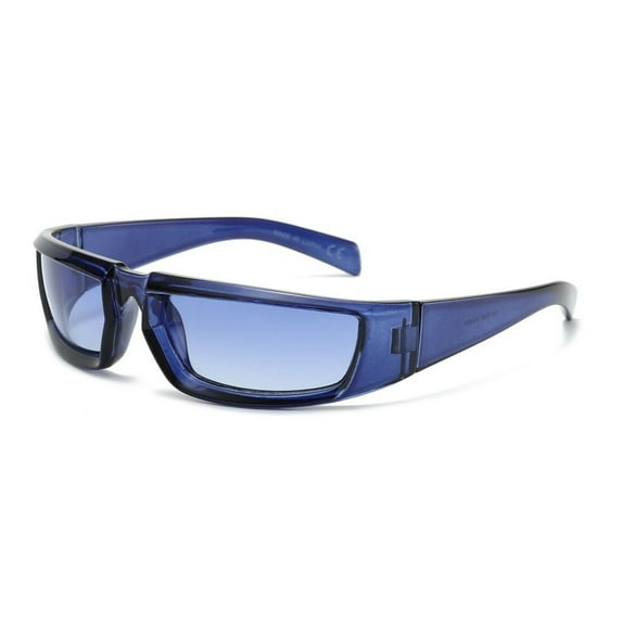 Fashion Women Sunglasses Shield Wrap Around Blue Lens
