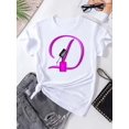 Fashion Women T Shirt Nail Polish Print Casual Tops Custom Name Letter