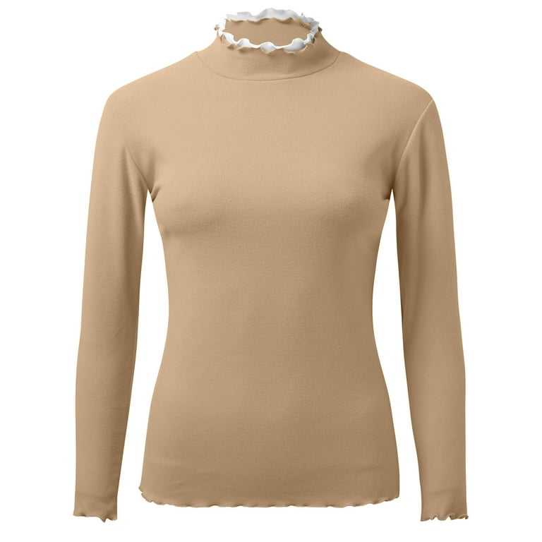 Fashion Women Thermal Top Shirt Winter Tops For Women Crew Neck Lined  Thermal Thermal Underwear Slim Tops Long Sleeve Thermal Shirts Color Block  Tops