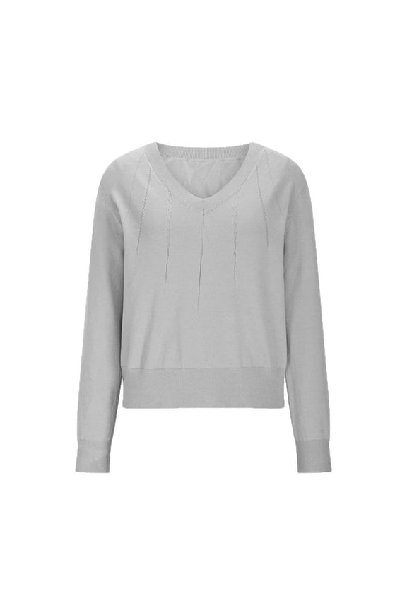 Fashion Women Tops V Neck Regular Fit Knitted Shirts Fall Winter Base Layers Pullover Loose Casual Clothing Dressy Elegant Outfits Cozy Soft Clothes