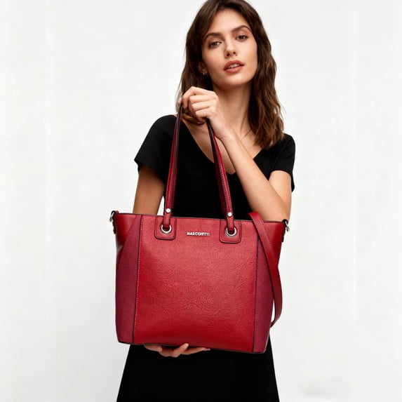Fashion Women Tote Bag With Long Shoulder Strap Veganic Leather Material Office Lady Commuter Handbag High Capacity Fits Up to Laptop 12"
