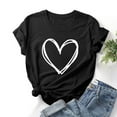 thumbnail image 1 of Fashion Women Valentine's Day Print Short Sleeve T-shirt Novelty Graphic Tops, 1 of 3