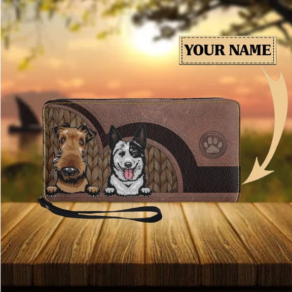 Fashion Women Wallet Cute Animal Dog Print Pu Leather Wallet Coin Purse High Quality Zipper My Pouch Card Holder Billeteras