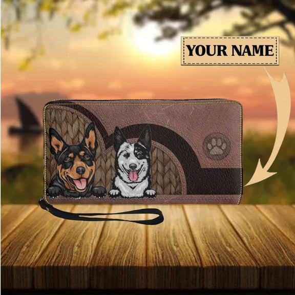 Fashion Women Wallet Cute Animal Dog Print Pu Leather Wallet Coin Purse High Quality Zipper My Pouch Card Holder Billeteras